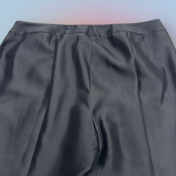 TALBOTS Women’s 14 Shiny Black SIGNATURE SILK Crop Pant - Picture 3 of 4